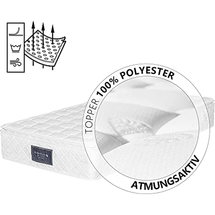 Ball & Cast Polsterbett (90x200cm) Doppelbett mit Matratze, Gepolstertem Kopfteil + Lattenrost, Einfache & Zeitsparende Montage, Grau – Bild 5