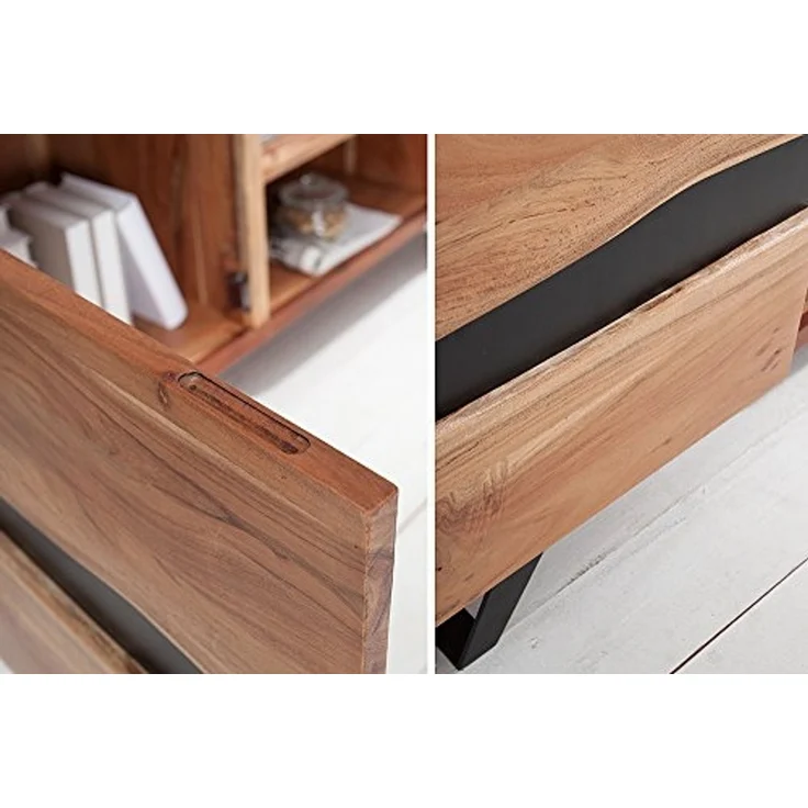riess-ambiente Lowboard AMAZONAS 160cm natur, Massivholz · TV-Board · Baumkante · Akazie · Wohnzimmer – Bild 6