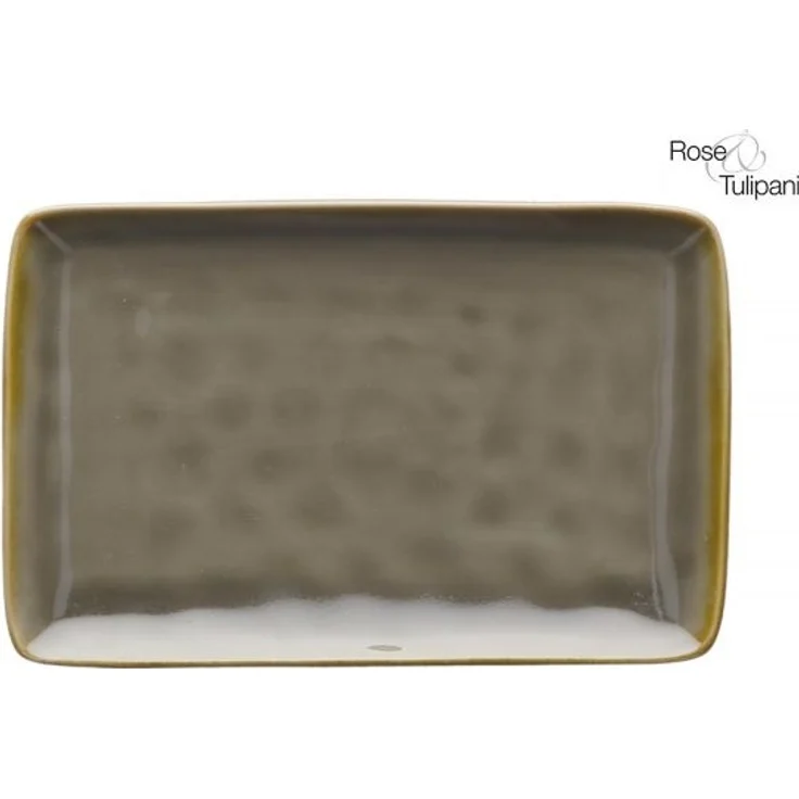 Teller rechteckig CONCERTO GRIGIO TORTORA Grau 20 x 13 cm – Bild 1