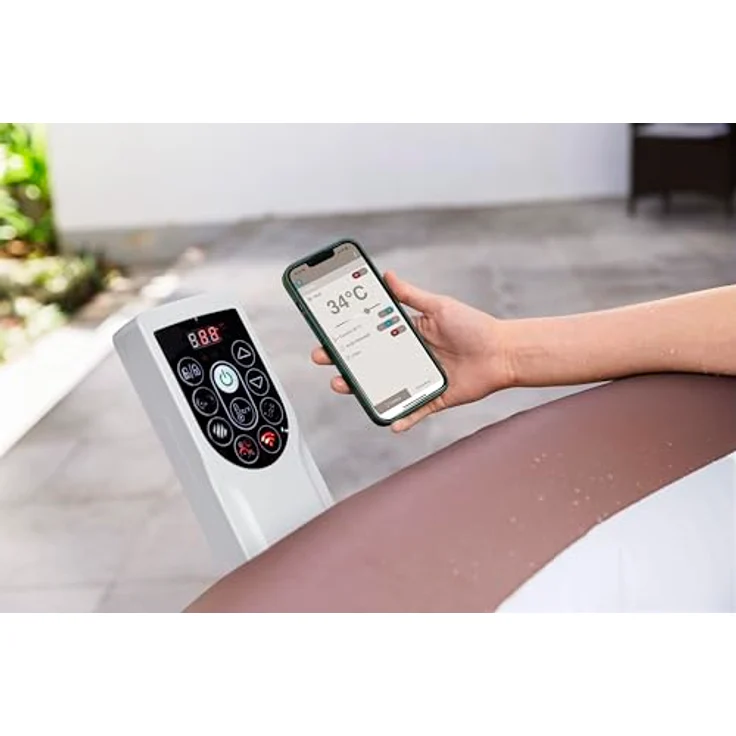 Bestway LAY-Z-SPA Energiespar-Whirlpool Hawaii AirJet™ für 6 Personen, App-Steuerung, Ø 196 x 71 cm, Terrakotta – Bild 4