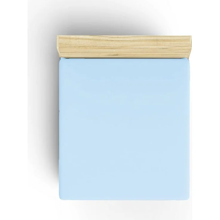 L'essentiel Maison 'Light Blue' Ranforce Spannbettlaken Double XL (FR) (IT) (ES) (DE), Hellblau, 200+30 x 140 cm – Bild 1