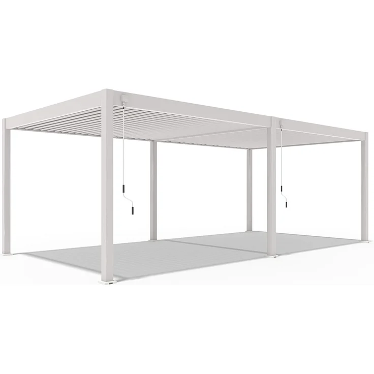 Weide Deluxe Pergola Voll-Aluminium 3,6x7,2m mit Lamellendach freistehend Ivory Sand – Bild 1