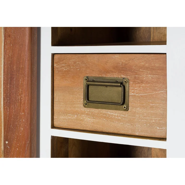 Schrank Mango / Altholz 80x45x175 weiß lackiert RAILWAY LUX #516 – Bild 5
