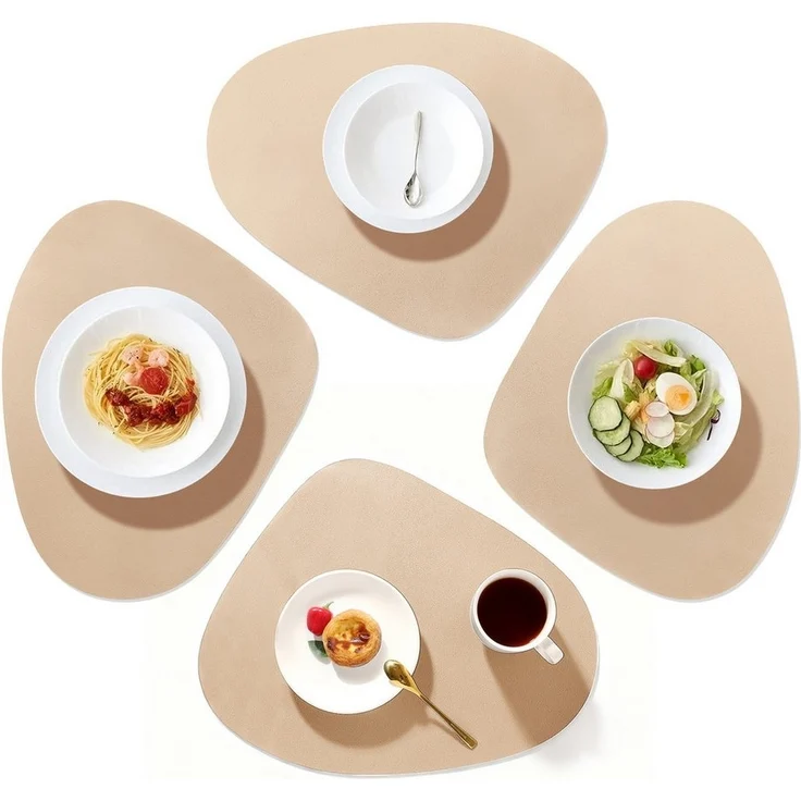 ANYSUN Platzset Tischset Tischmatte Kunstleder, abwischbar wasserdicht Anti-Rutsch, (Set, 4 Untersetzer), ideal als Untersetzeroder Dekoration, fùrden Innen- und AuBenbereich – Bild 5