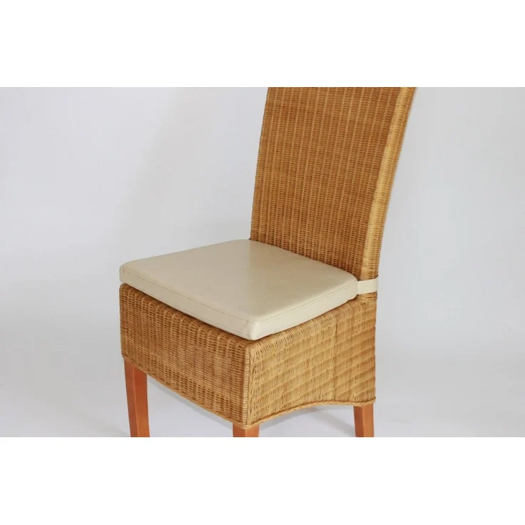 SEDEX 1x Sitzpolster Larissa Kunstleder Beige für Rattan und Loomstühle – Bild 3