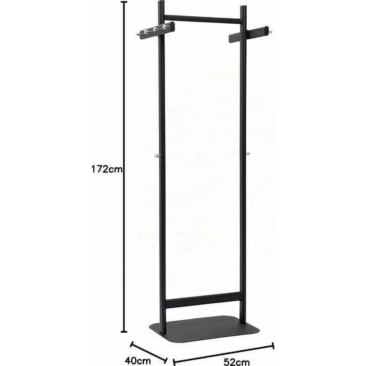 Maul Garderobenständer Maulsalsa 1 Kleiderstange 4 Haken 172cm schwarz – Bild 10