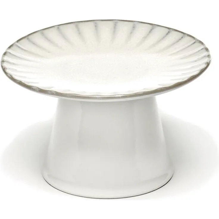 SERAX Präsentationsständer S Inku White, Steinzeug, Höhe 90 mm, Ø 150 mm, Design von Sergio Herman