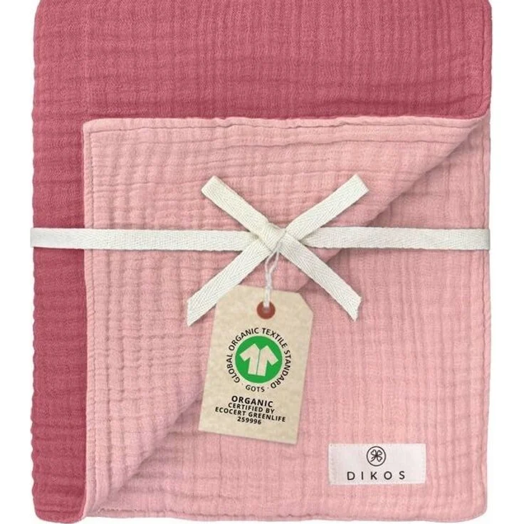 Babydecke Musselin Babydecke 6-lagig gekreppt, 100% GOTs Bio-Baumwolle, DIKOS, PREMIUM Qualität, 70x100 cm, atmungsaktiv, nachhaltig, kuschelweich – Bild 4
