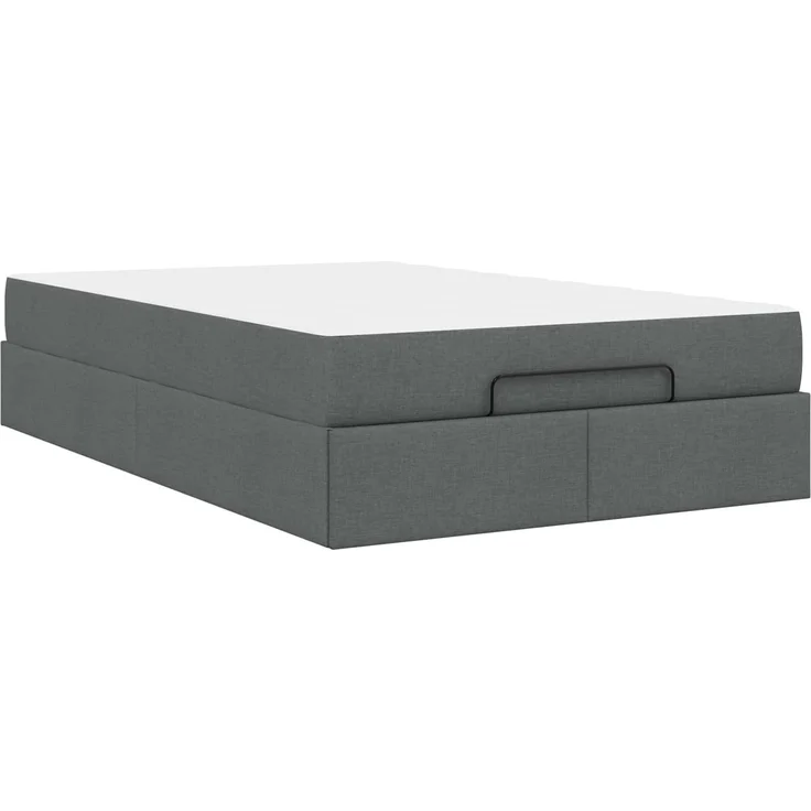 vidaXL Bettgestell mit Matratze mit Matratze 2 pcs Dunkelgrau Stoff 3399474 – Bild 7