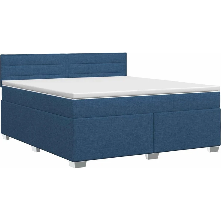 vidaXL Boxspringbett mit Matratze mit Kopfteil Blau 180 x 200 cm Stoff 3450536 – Bild 2