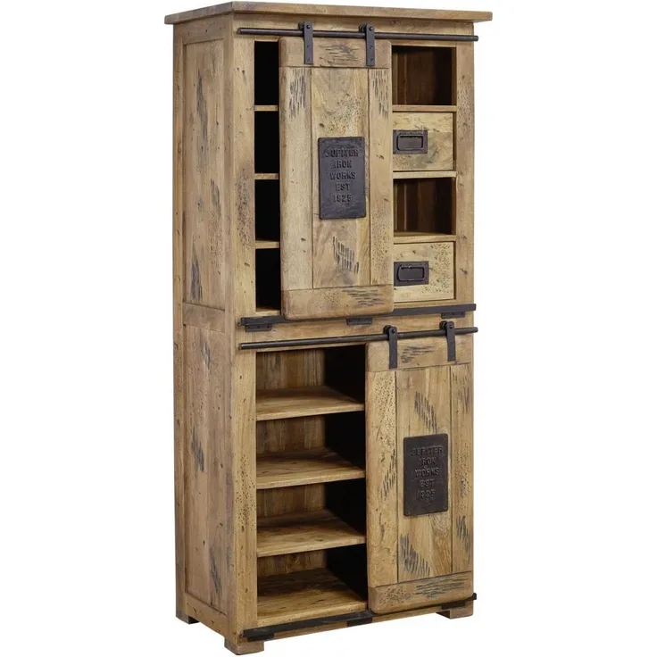 Schrank Mango 80x45x175 natur lackiert RAILWAY #117