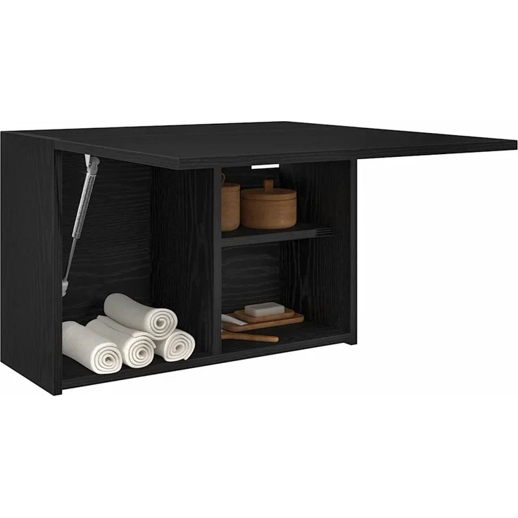 vidaXL Bad-Wandschrank Schwarz 60x25x40 cm Holzwerkstoff 860068 – Bild 1