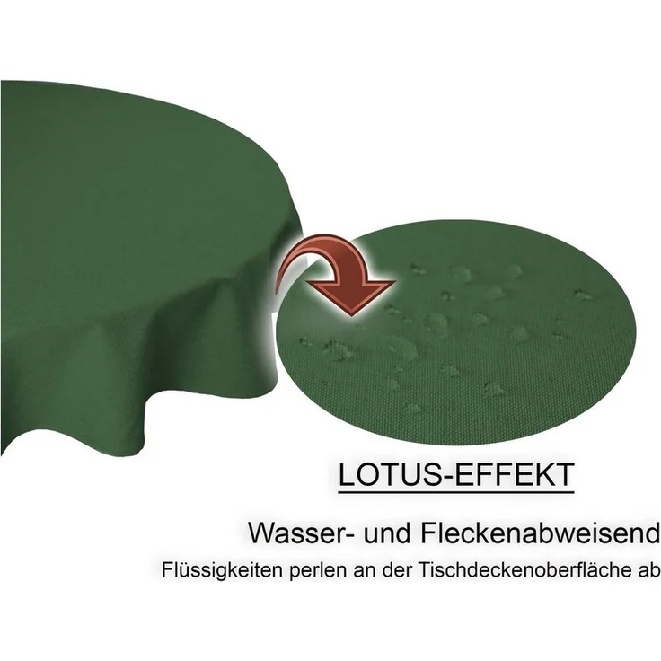 Haus und Deko Tischdecke Tischdecke rund 160 cm Ø beschichtet Leinenoptik wasserabweisend Lotus (1-tlg) – Bild 2