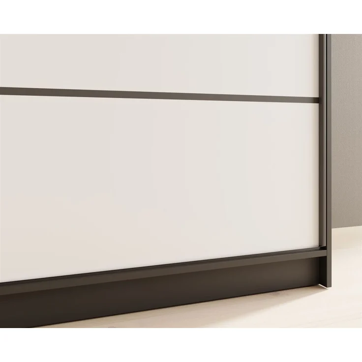 Schiebetürenschrank Schrank BONNY in Schwarz- Weiss matt 180x215x58 cm – Bild 2