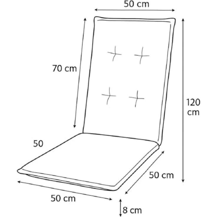 Madison F331 Hochlehner Gartenstuhl Auflagen 120x50x8cm grau Grafik – Bild 5