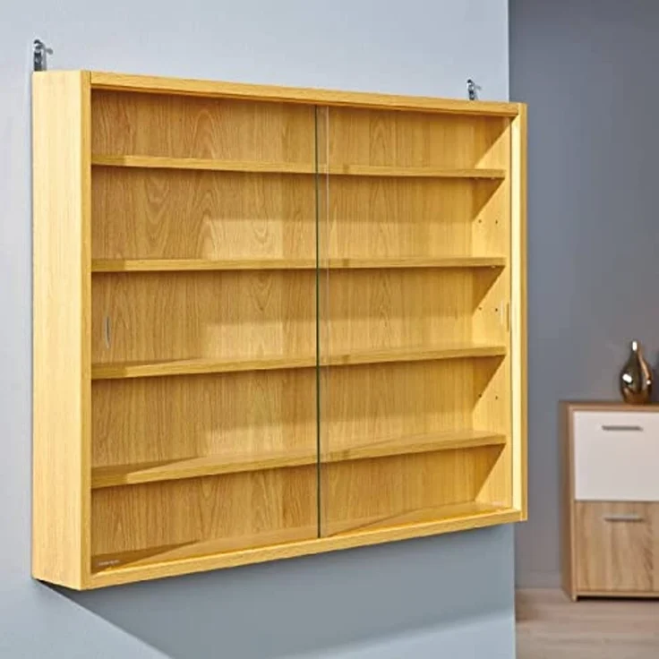 Dmora Vitrine mit Innenregalen, braune Farbe, 10 x 60 x 80 cm. – Bild 2