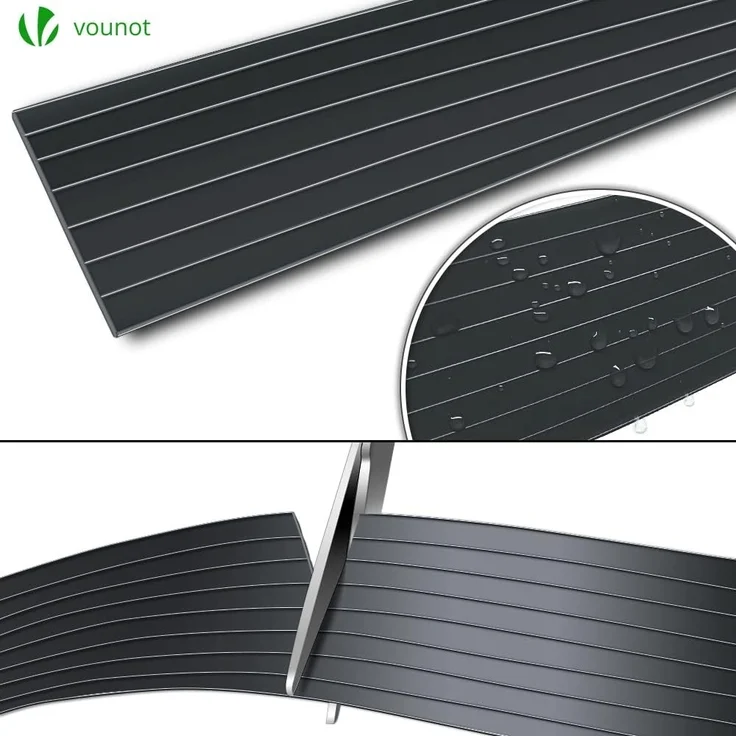 VOUNOT Sichtschutzstreifen für Doppelstabmatten 75m x 4.7cm, PVC Sichtschutz Zaun mit 150 Clips, Schwarz – Bild 7