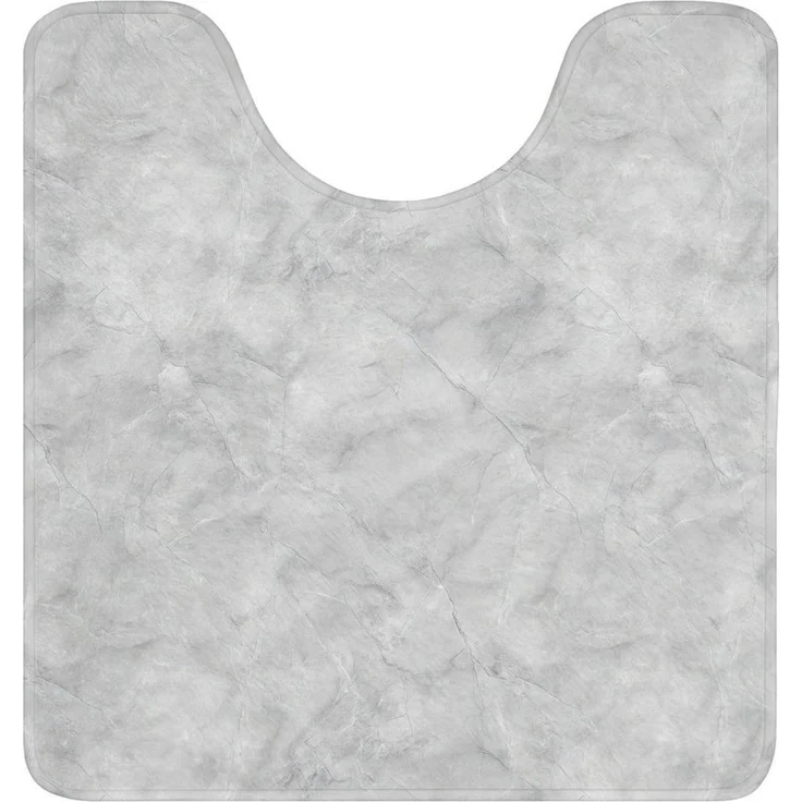OnlyWow WC-Vorleger Grau - Marmor - Matt, Höhe 10 mm, Polyester, U-Form, Vorleger mit Ausschnitt, Toilettenvorleger, Toilettenteppich – Bild 1