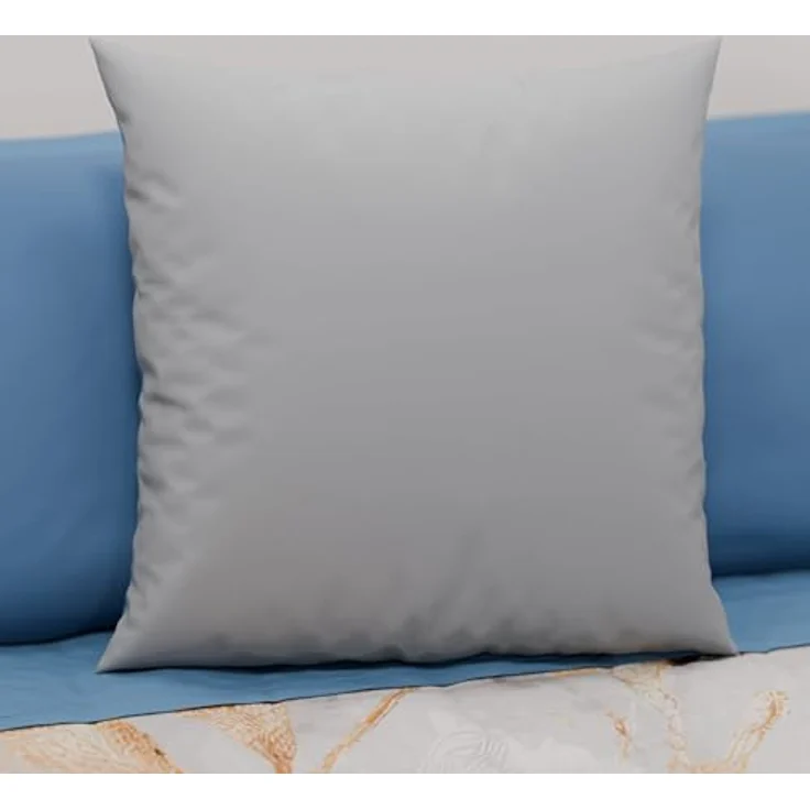 PETTI Artigiani Italiani - 2er-Set Kissenbezüge 50x30 cm aus Mikrofaser, Dekokissen-Bezüge für Schlafzimmer und Sofa, Set mit 2 Kissenhüllen, Wende-Kissenbezug Double-Face Hellblau Hellgrau – Bild 2
