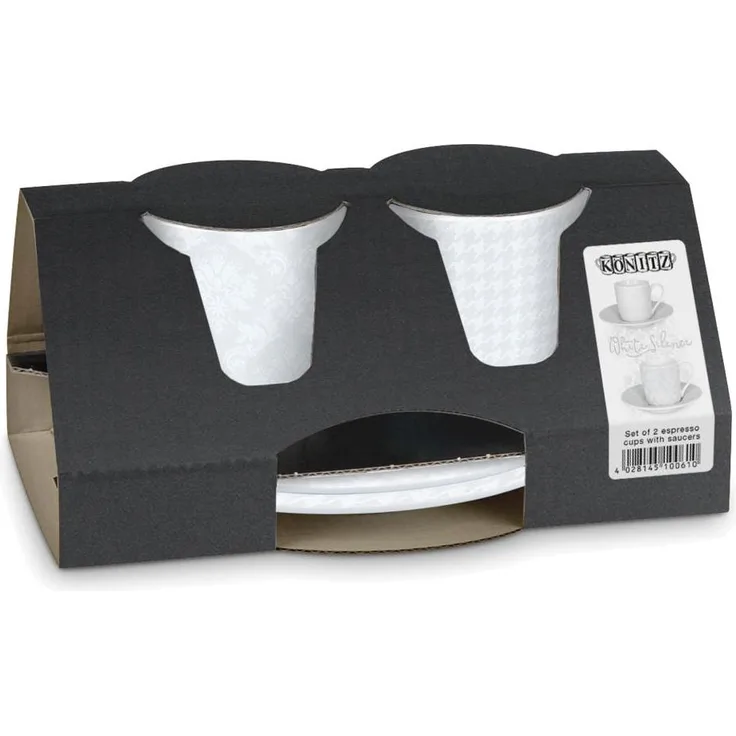 Könitz Espressotassen 2er-Set White Silence, Kaffeetasse, Espressobecher, Porzellan, 85 ml, 11 5 054 2390