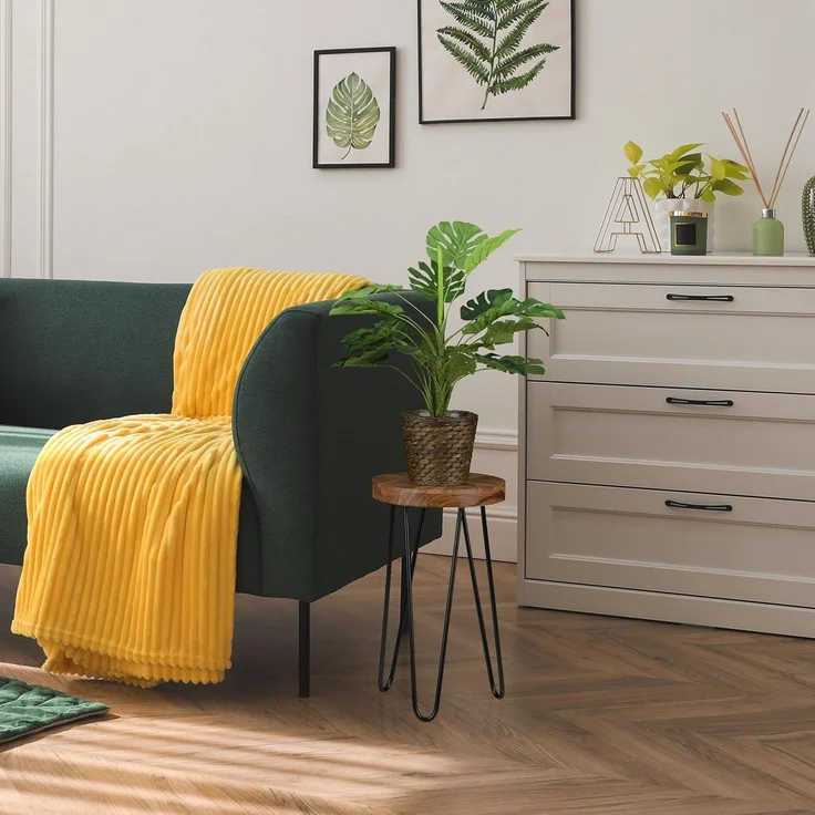 Relaxdays Retro Blumenhocker aus Akazie – Bild 3