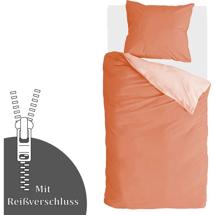 Bettwäsche-Set (135x200cm) - Byrklund Side Way Terracotta/White – Bild 3