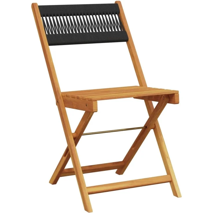 vidaXL Gartenstühle 6 Stk. Klappbar Schwarz Massivholz Akazie 3214602 – Bild 2