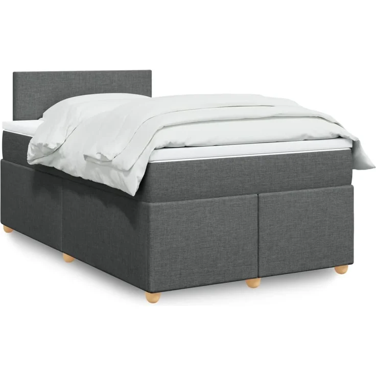 vidaXL Boxspringbett mit Matratze Dunkelgrau 120x190 cm Stoff 3288913 – Bild 1