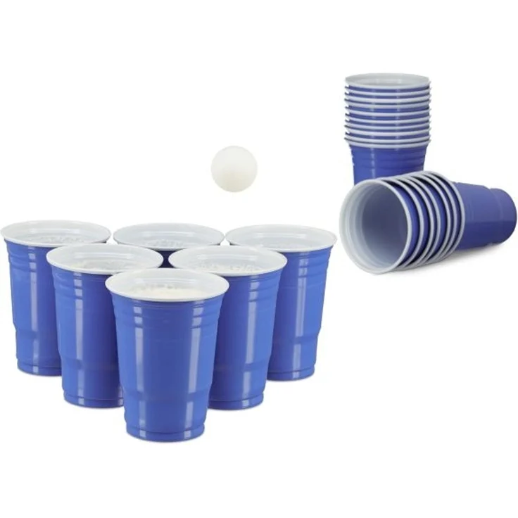 Relaxdays 200x Beer Pong Becher, blau – Bild 1