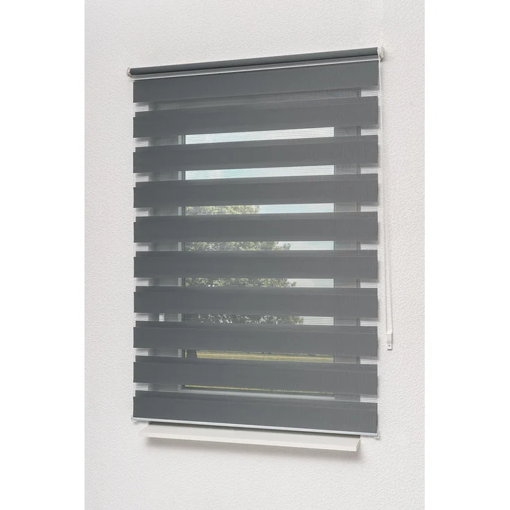 Qualitätsdoppelrollo mit Klemmträgern (B x H) 110cm x 150cm in grau/anthrazit, zum Klemmen und Schrauben – Bild 10