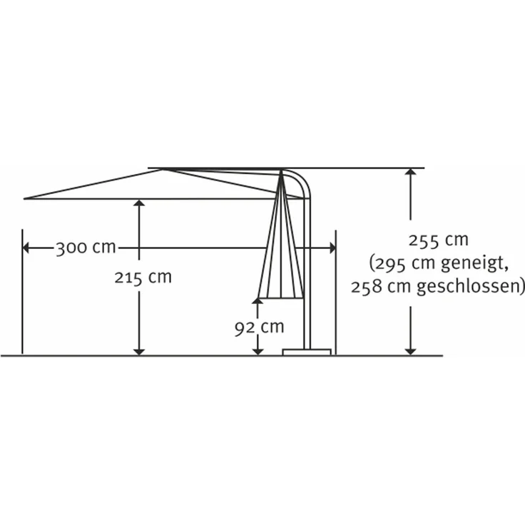 Schneider Schirme Polyester Ampelschirm Genua rund, Ø ca. 300 cm mit Hülle Ständer ohne Platten anthrazit Anthrazit – Bild 10