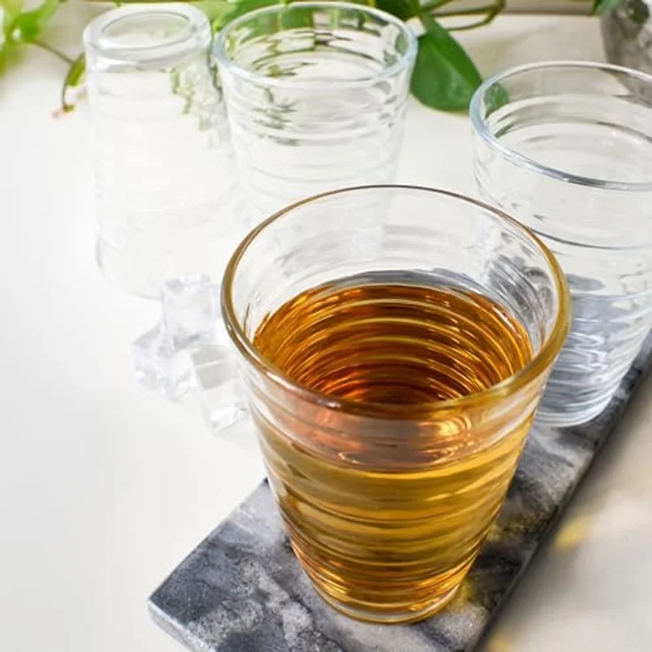 6 Trinkgläser 320 ml mit Struktur Saftgläser Cocktailgläser Longdrinkgläser – Bild 4