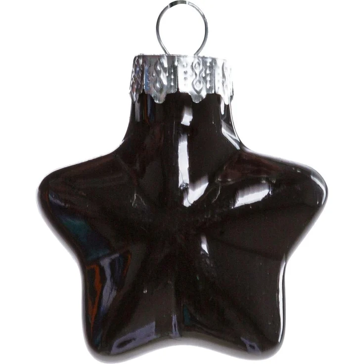 TrendLine Weihnachtskugeln Glas-Sterne 4 cm schwarz 12 Stück – Bild 2