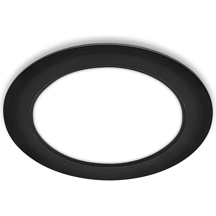 BRILONER - 1x LED Einbaustrahler 230V flach, neutralweißes Licht, 12W 1200lm, LED Spot, Deckenspots, Spots 230V, Einbauleuchten, Einbauspots, Deckenstrahler, 17x3 cm (DxH), Schwarz – Bild 1