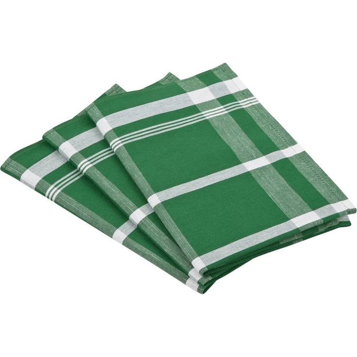 ROSS Geschirrtuch Exclusiv, (Set, 3-tlg), Blockkaro, 50% Baumwolle, 50% Leinen, 50x70 cm – Bild 1
