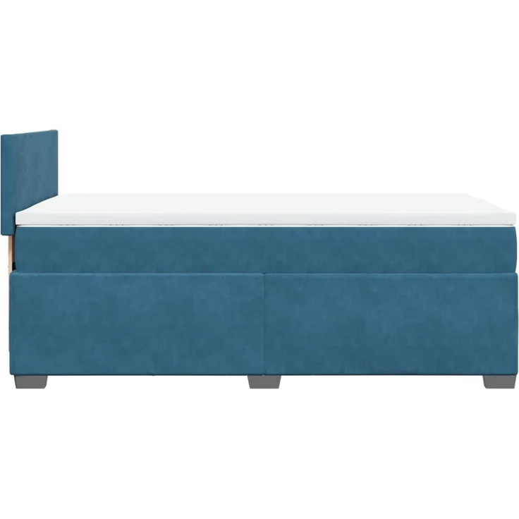 vidaXL Boxspringbett mit Matratze Blau 90x200 cm Samt 3288508 – Bild 7