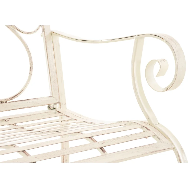 2er Set Gartenstühle AUSTIN - Metall Antik-creme 62x53x94 cm | Gartenstuhl Metall Terrassenstuhl Antik Verzierung Stühle Garten Balkon – Bild 5