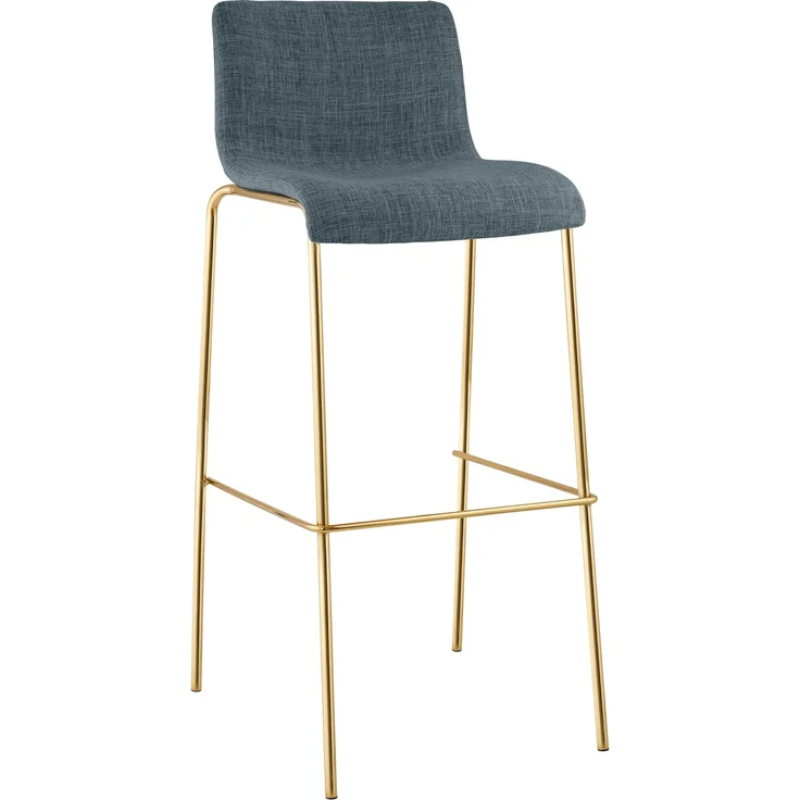 CLP Barhocker Hover stapelbar Stoffbezug Vierfußgestell Goldoptik bis 150 kg,blau – Bild 1