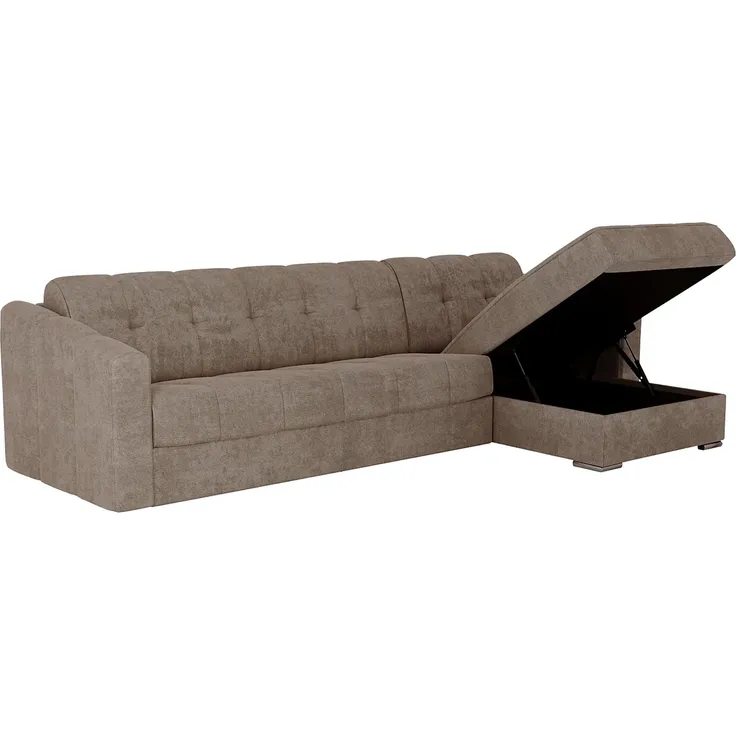 Vente-unique - DARIELO Sofa Stoff Schokoladenbraun - B 223 cm152 cm x H 90 cm x L 295 cm – Bild 6