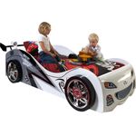 Autobett >Autobett< in Weiß aus MDF - 240x65,2x111cm (BxHxT)