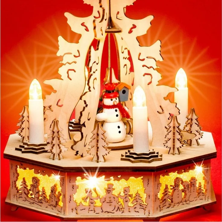 SIKORA Weihnachtspyramide mit LED Beleuchtung und elektrischem Antrieb Pyramide Deko - P31 – Bild 4