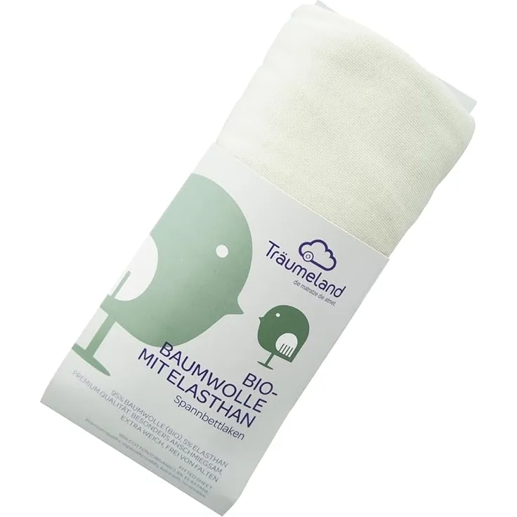 Träumeland Spannbettlaken Bio-Baumwolle mint 100 x 100 cm