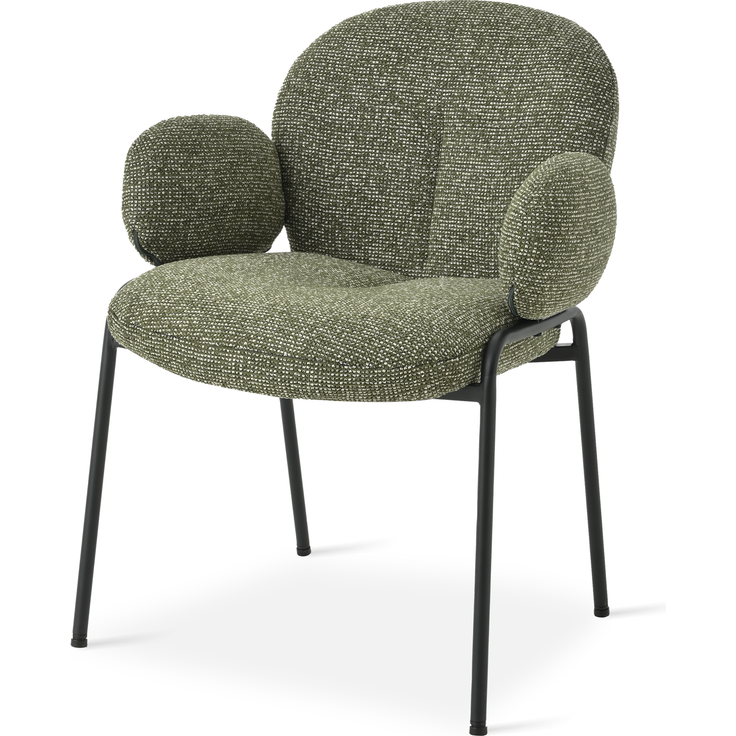 GOEURVANT 1235 Esszimmerstühle 6er-Set mit Armlehnen, Polsterstühle, Webstoff - Grün – Bild 5