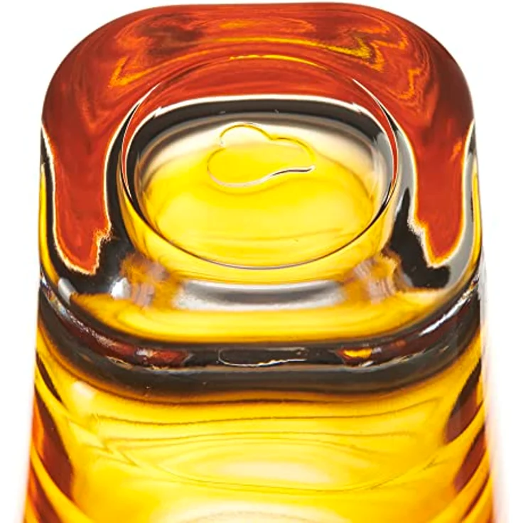 Leonardo Vario Struttura Trink-Gläser 6er Set, spülmaschinenfeste Wasser-Gläser, bunte Trink-Becher aus Glas, Getränke-Set, orange, 250 ml, 026841 – Bild 5