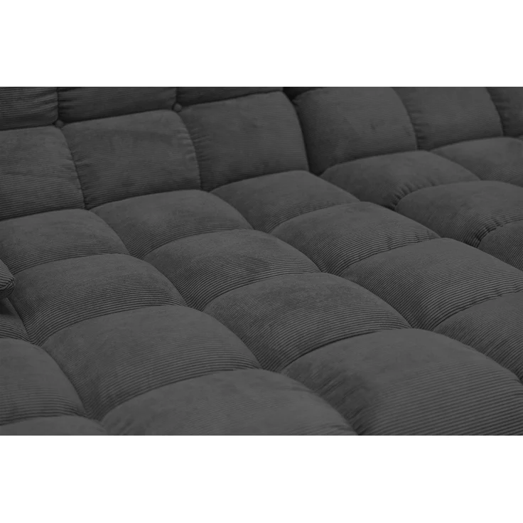 KAWOLA Big Sofa VIVIEN Feincord anthrazit 85 x 178 x 296 cm – Bild 6
