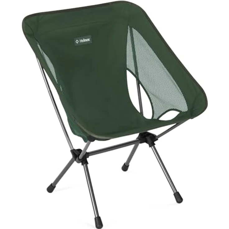 Helinox Chair One (re), Outdoor-Stuhl mit stabiler Nylonharz-Nabe, 30% höherem Gestell, integriertem Seitentasche, bis 145 kg belastbar, kompakt und leicht unter 1 kg