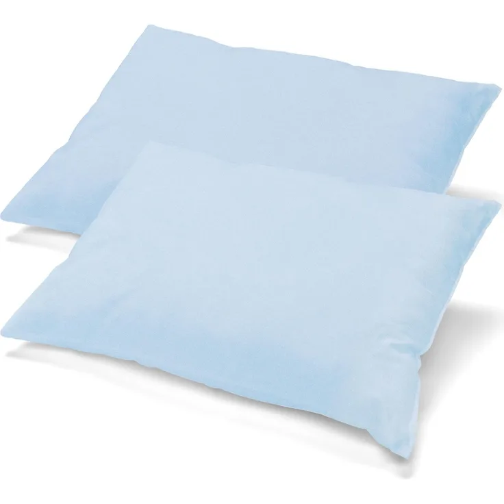 aqua-textil Classic Line Baumwoll Kissenbezug 2er-Set 40x60 aquablau Kissen Bezug Reißverschluss Jersey Kissenhülle