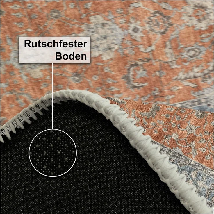 Bamyum Teppich Soliel Teppich mit Chenille-Druck, Waschbarer, Antibakteriell Teppich – Bild 3