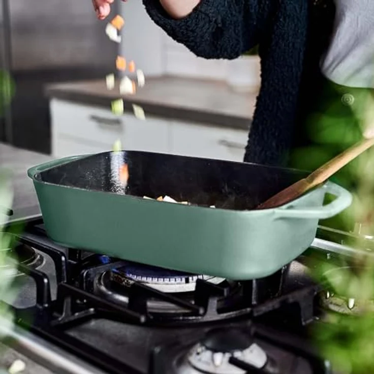 Springlane Auflaufform aus Gusseisen, in verschiedenen Farben – Emaillierte Lasagneform, Gusseisen, Robust, emailliert, für alle Herdarten geeignet – Bild 6