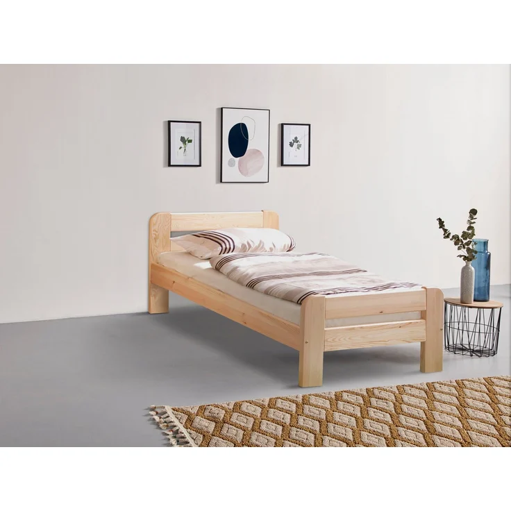 Ticaa Massivholzbett "Bert", FSC®-zertifiziert (Kiefer), Jugendbett, mit Lattenrost (90x200cm, 100x200cm, 140x200cm), ideal für das Kinder- und Jugendzimmer, Massivholz – Bild 1